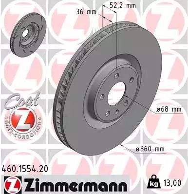 Диск тормозной PORSCHE MACAN, ZIMMERMANN (460155420) Диск тормозной PORSCHE MACAN, ZIMMERMANN (460155420)