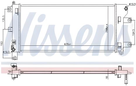 Радіатор охолодження двигуна для NISSAN LEAF від NISSENS (68773)