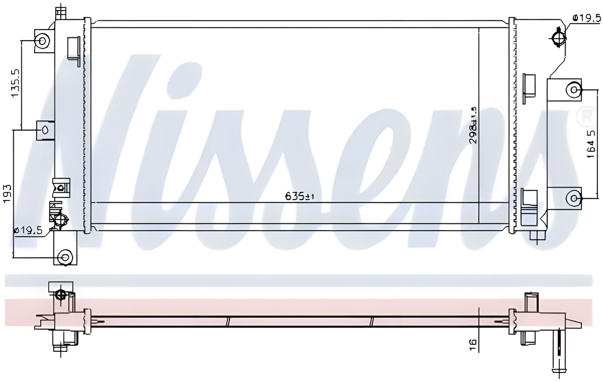 Радіатор охолодження двигуна для NISSAN LEAF від NISSENS (68773) Радіатор охолодження двигуна для NISSAN LEAF від NISSENS (68773)