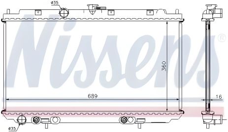 Радиатор двигателя для NISSAN PRIMERA, NISSENS (67347A) Радиатор двигателя для NISSAN PRIMERA, NISSENS (67347A)