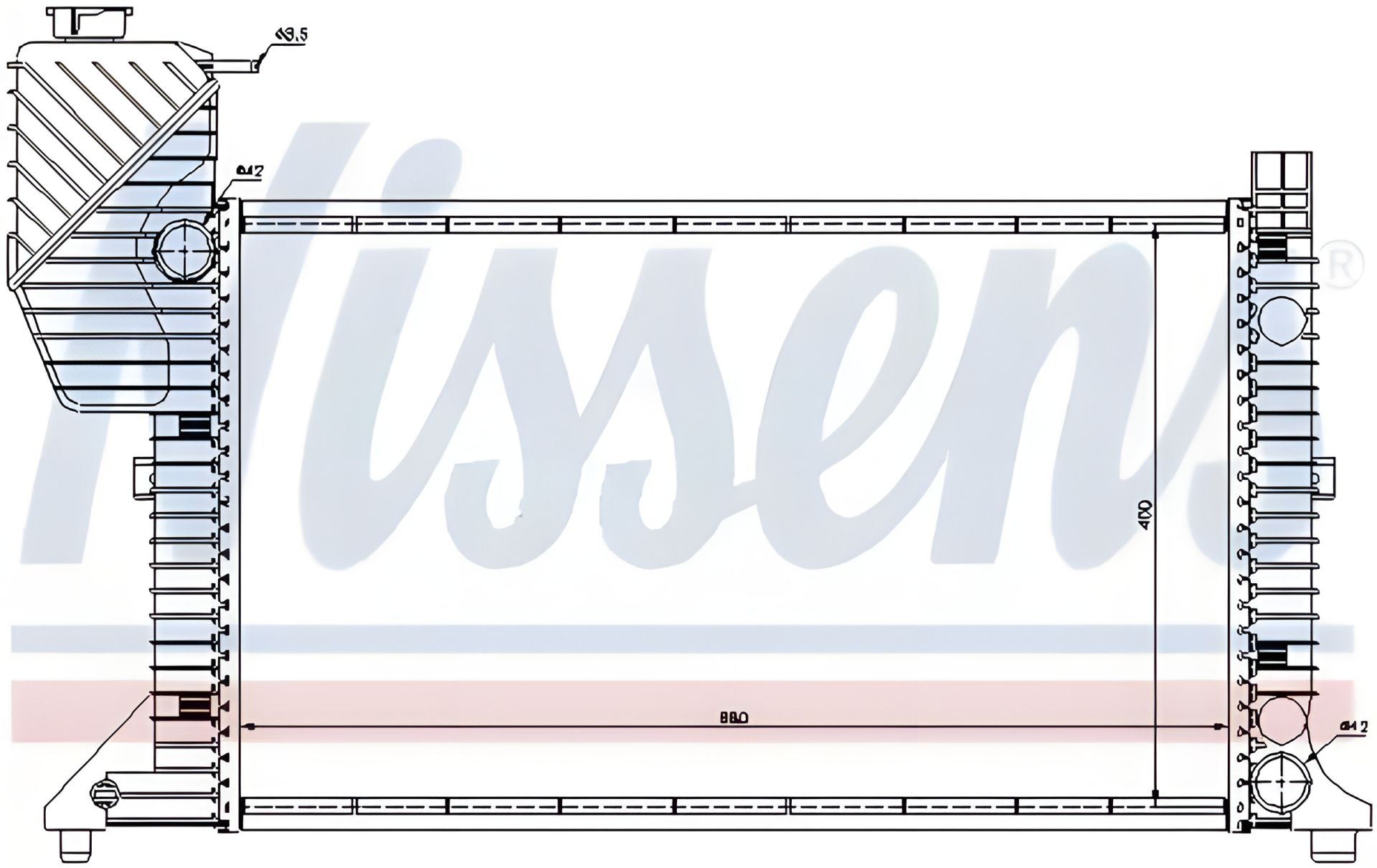Охолоджуючий радіатор двигуна MERCEDES-BENZ SPRINTER, NISSENS (62664A) Охолоджуючий радіатор двигуна MERCEDES-BENZ SPRINTER, NISSENS (62664A)