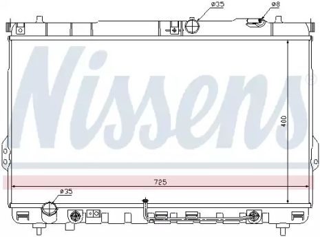 Радиатор охлаждения двигателя HYUNDAI SANTA FE, NISSENS (67036)