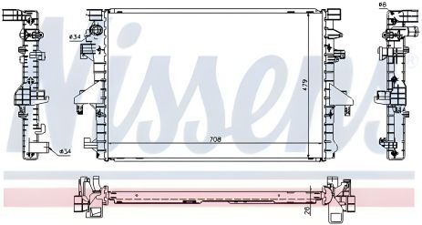 Охолодження радіатор двигуна VW TRANSPORTER, NISSENS (65285)