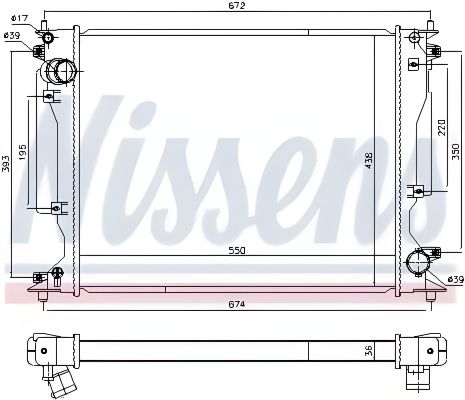 Двигуна радіатор охолодження LEXUS IS NISSENS (646904) Двигуна радіатор охолодження LEXUS IS NISSENS (646904)