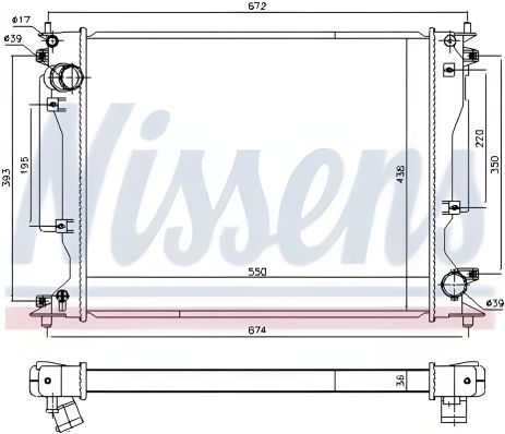 Двигуна радіатор охолодження LEXUS IS NISSENS (646904)