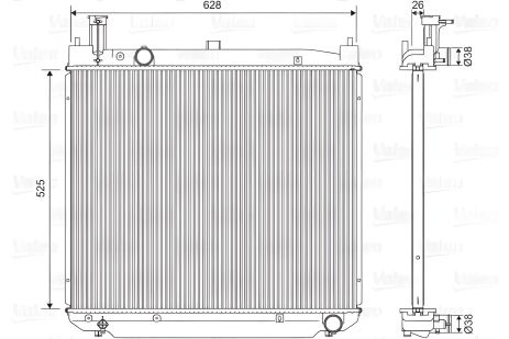 Радиатор двигателя TOYOTA HIACE, VALEO (701591)