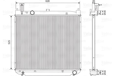 Радиатор двигателя TOYOTA HIACE, VALEO (701591)