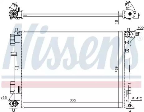 Радіатор охолодження двигуна KIA SPORTAGE, HYUNDAI TUCSON, NISSENS (606603)