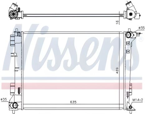 Радиатор охлаждения двигателя KIA SPORTAGE, HYUNDAI TUCSON, NISSENS (606603)