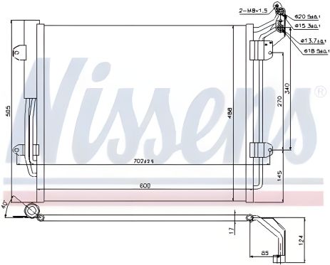 Конденсор кондиционера SEAT ALHAMBRA, VW SHARAN, NISSENS (940256)