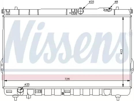 Радиатор охлаждения двигателя HYUNDAI SANTA FE, NISSENS (67031)