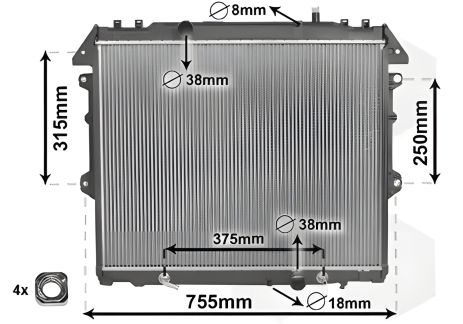 Автомобильный радиатор TOYOTA HILUX, Van Wezel (53002496) Автомобильный радиатор TOYOTA HILUX, Van Wezel (53002496)