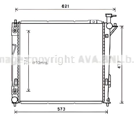 Радиатор охлаждения для двигателя HYUNDAI GRAND, AVA COOLING (HY2339)