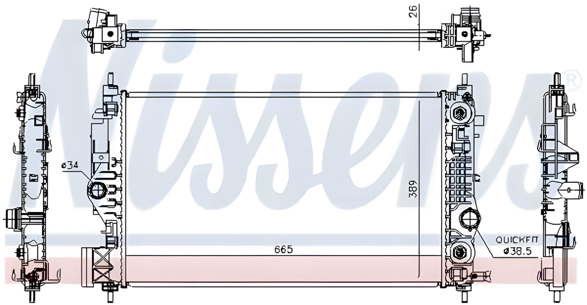 Радиатор охлаждения для OPEL INSIGNIA, OPEL CASCADA, NISSENS (630762) Радиатор охлаждения для OPEL INSIGNIA, OPEL CASCADA, NISSENS (630762)