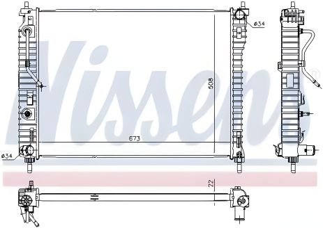 Радиатор двигателя охлаждения CHEVROLET CAPTIVA, OPEL ANTARA, NISSENS (61688) Радиатор двигателя охлаждения CHEVROLET CAPTIVA, OPEL ANTARA, NISSENS (61688)