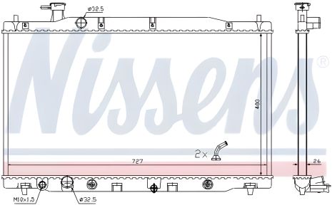 Радиатор двигателя HONDA CR-V, NISSENS (681372)