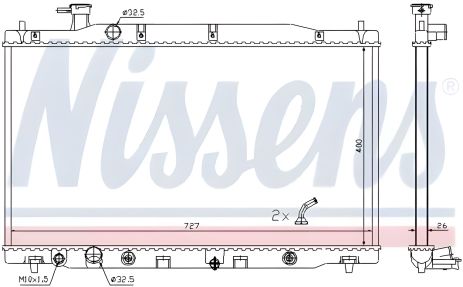 Радиатор двигателя HONDA CR-V, NISSENS (681372)