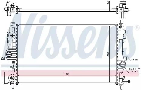 Радіатор охолодження двигуна VAUXHALL ASTRA, OPEL ASTRA, NISSENS (630724)