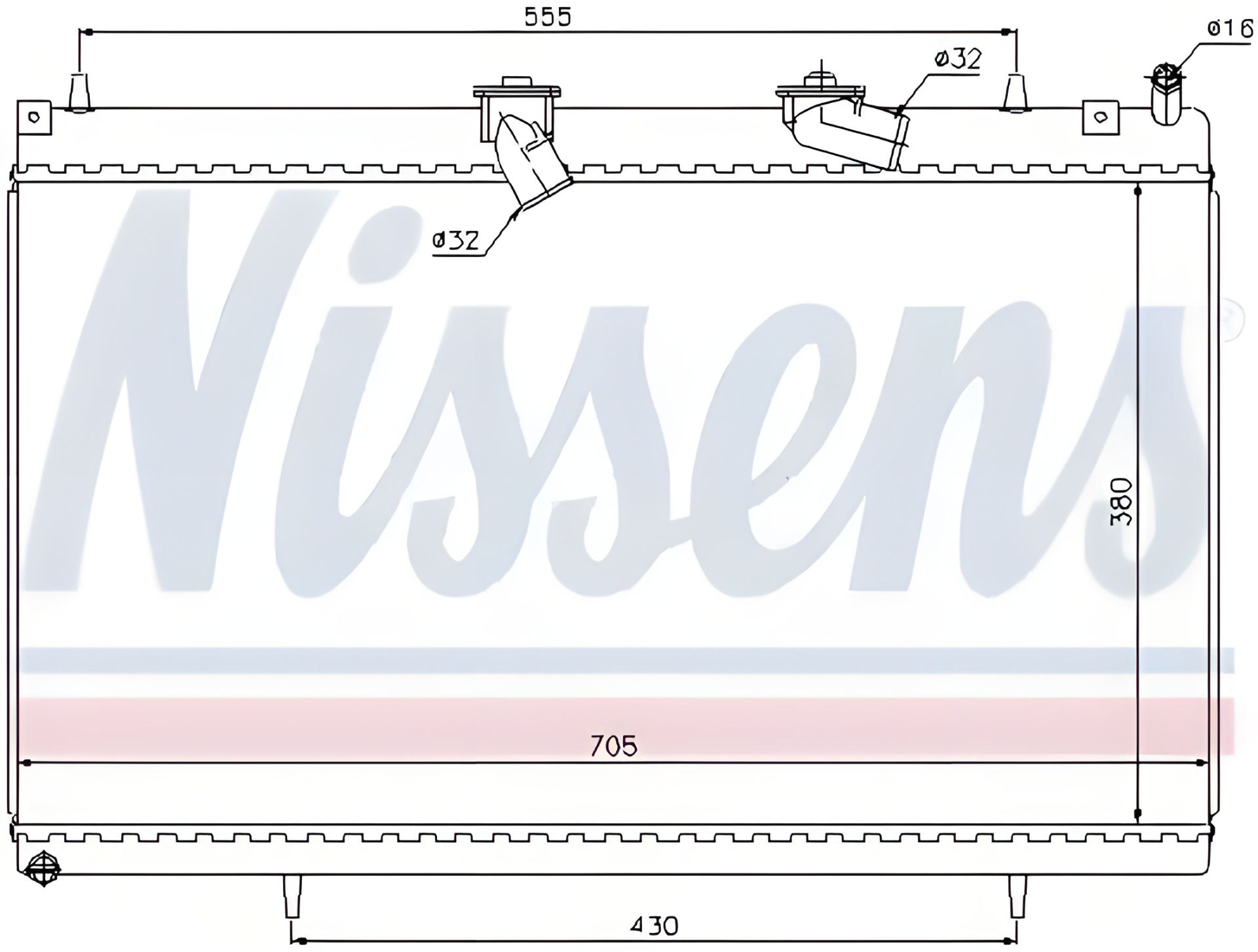 Охолодження двигуна радіатор CITROËN C5, PEUGEOT 407, NISSENS (63619) Охолодження двигуна радіатор CITROËN C5, PEUGEOT 407, NISSENS (63619)