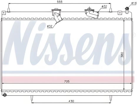 Охолодження двигуна радіатор CITROËN C5, PEUGEOT 407, NISSENS (63619)