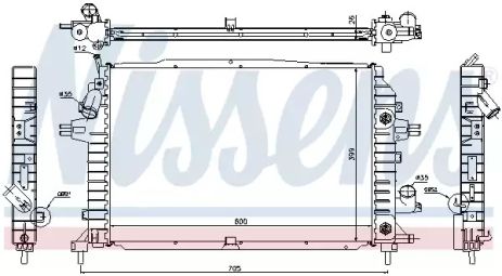 Радиатор охлаждения двигателя VAUXHALL ZAFIRA, OPEL ZAFIRA, NISSENS (63115A)