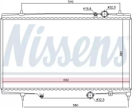 Радіатор охолодження двигуна CITROËN C5, PEUGEOT 807, NISSENS (61297)