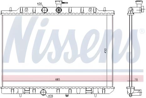 Радіатор охолодження двигуна NISSENS NISSAN X-TRAIL (67365)