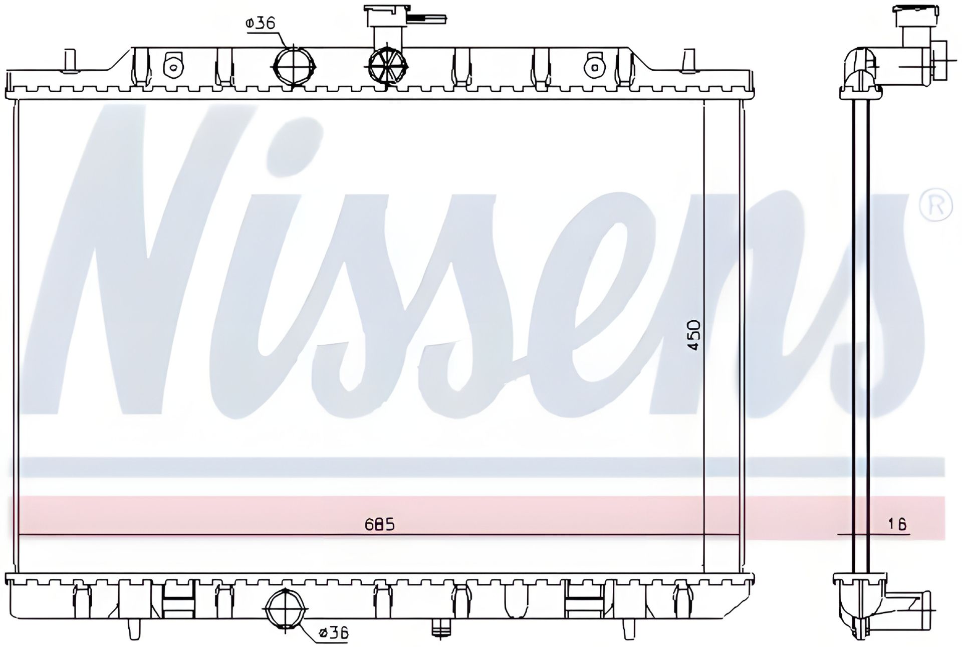 Радіатор охолодження двигуна NISSENS NISSAN X-TRAIL (67365) Радіатор охолодження двигуна NISSENS NISSAN X-TRAIL (67365)