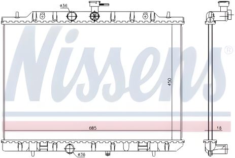 Радіатор охолодження двигуна NISSAN X-TRAIL, NISSENS (67365) Радіатор охолодження двигуна NISSAN X-TRAIL, NISSENS (67365)