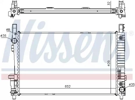 Радиатор охлаждения двигателя MERCEDES-BENZ B-CLASS, NISSENS (62799A)