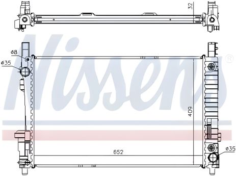 Радиатор охлаждения двигателя для MERCEDES-BENZ B-CLASS, NISSENS (62799A) Радиатор охлаждения двигателя для MERCEDES-BENZ B-CLASS, NISSENS (62799A)