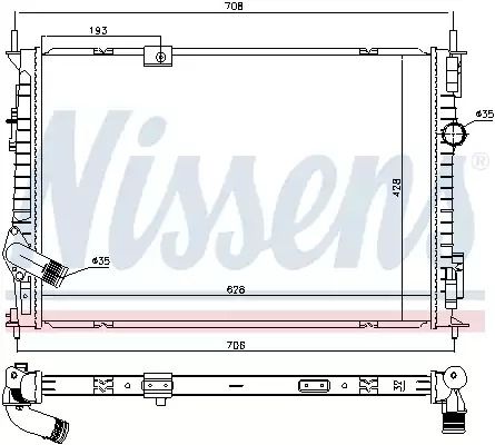 Радиатор охлаждения двигателя NISSAN QASHQAI, NISSENS (68733)