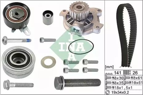 Помпа + комплект ремня ГРМ VW CRAFTER, INA (530048230)