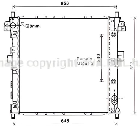 Радиатор охлаждения двигателя для SSANGYONG KYRON, AVA COOLING (DWA2105)