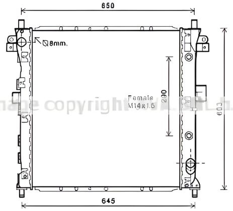 Радіатор охолодження двигуна для SSANGYONG KYRON, AVA COOLING (DWA2105) Радіатор охолодження двигуна для SSANGYONG KYRON, AVA COOLING (DWA2105)
