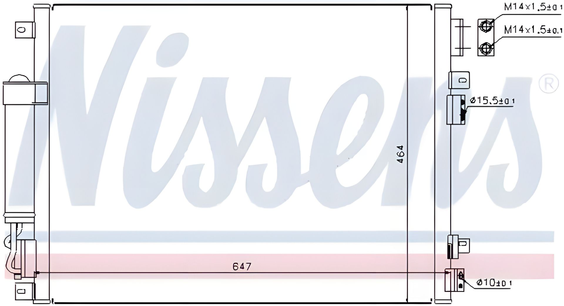 CHRYSLER 300 Радіатор, конденсор кондиціонера, NISSENS (94874) CHRYSLER 300 Радіатор, конденсор кондиціонера, NISSENS (94874)