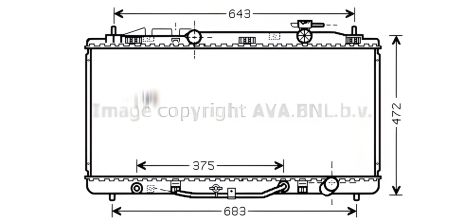 Двигательный охлаждающий радиатор для LEXUS ES и TOYOTA AURION, AVA COOLING (TO2473)