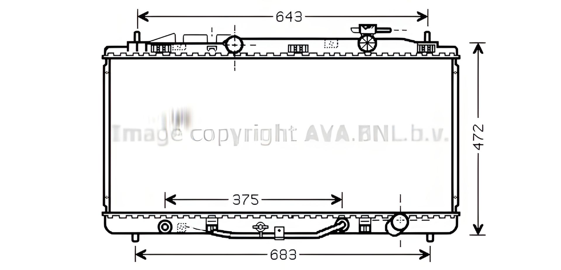 Радиатор охлаждения двигателя LEXUS ES, TOYOTA AURION, AVA COOLING (TO2473) Радиатор охлаждения двигателя LEXUS ES, TOYOTA AURION, AVA COOLING (TO2473)