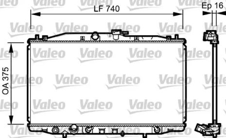 Радіатор охолодження двигуна HONDA ACCORD, VALEO (735050)