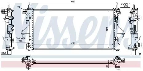 Радіатор охолодження двигуна FIAT DUCATO, NISSENS (63556)