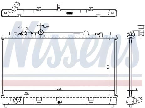 Двигуна радіатор охолодження MAZDA 6, NISSENS (68507)
