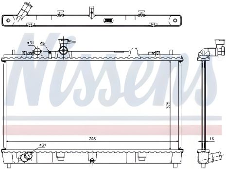 Радиатор охлаждения двигателя MAZDA 6, NISSENS (68507)