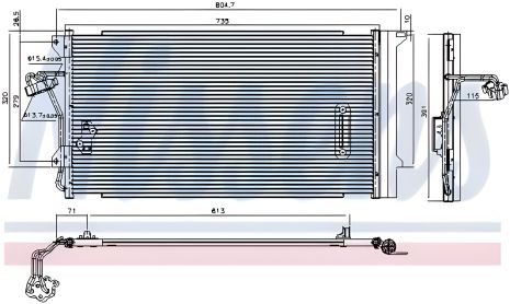 Конденсор кондиционера радиатора AUDI Q7, VW TOUAREG, NISSENS (94667)