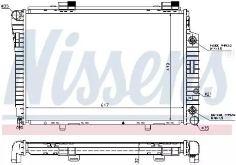 Радіатор охолодження двигуна MERCEDES-BENZ CLK, NISSENS (62756A)