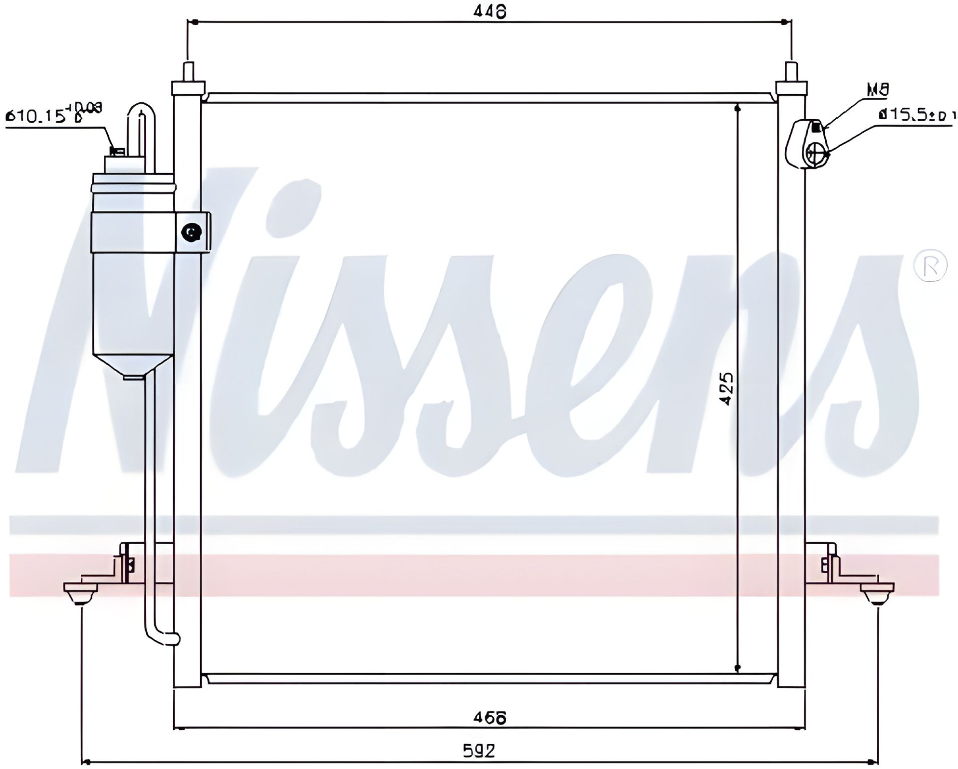 Радіатор кондиціонера для MITSUBISHI L 200, NISSENS (940068) Радіатор кондиціонера для MITSUBISHI L 200, NISSENS (940068)