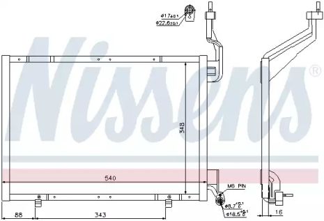 Радиатор, конденсор кондиционера FORD B-MAX, NISSENS (940287)