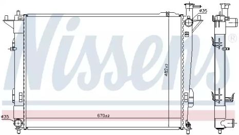 Радиатор охлаждения двигателя HYUNDAI GRAND, NISSENS (675068)
