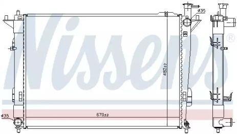 Радиатор охлаждения двигателя HYUNDAI GRAND, NISSENS (675068)