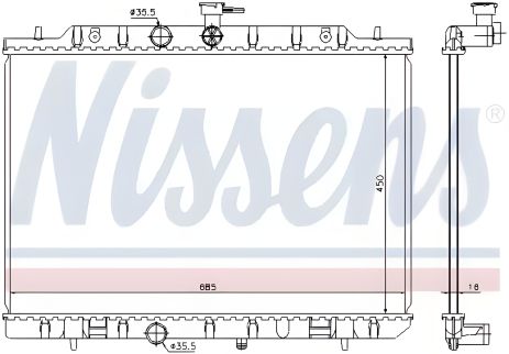 Радиатор охлаждения для NISSAN X-TRAIL, NISSENS (68724)