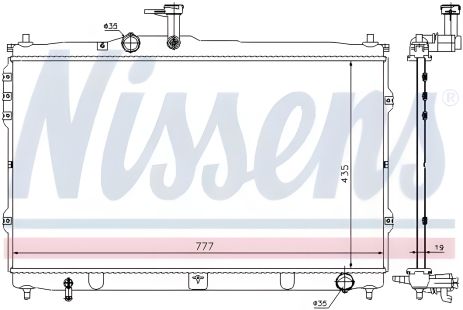 Радиатор охлаждения двигателя HYUNDAI H-1, NISSENS (67095)